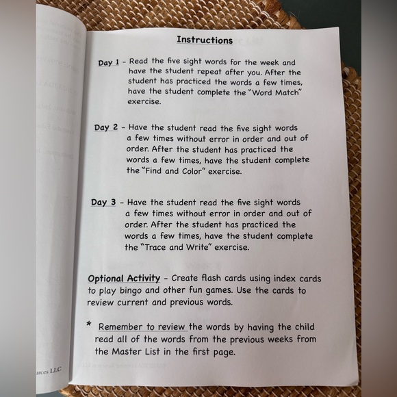 Homeschool Elemental Phonics Level 1 Sight Words Teaching Reading - Picture 9 of 10
